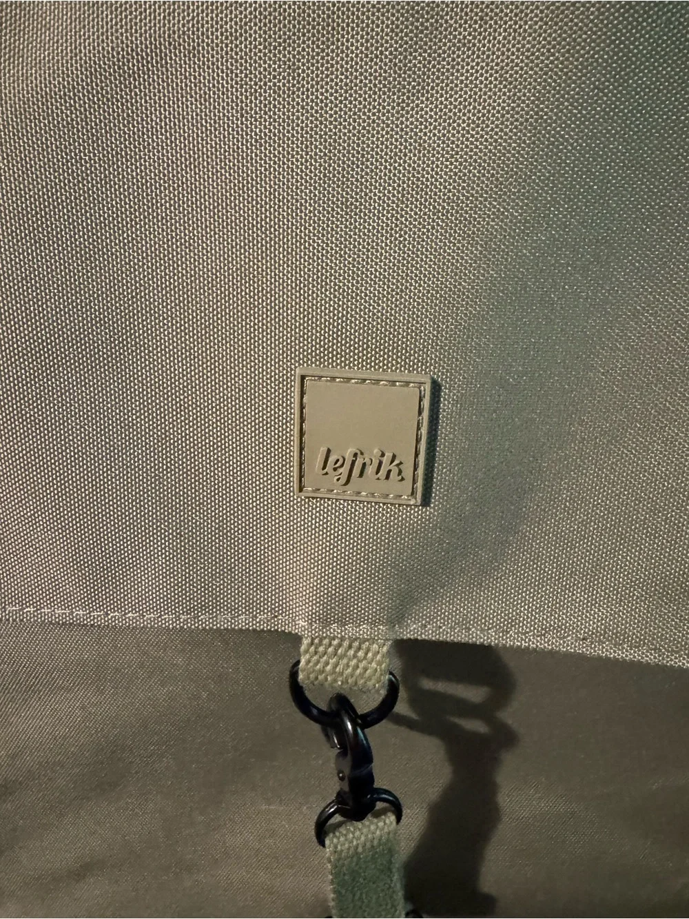 Lefrik Olive Green Canvas Roll-Top Backpack